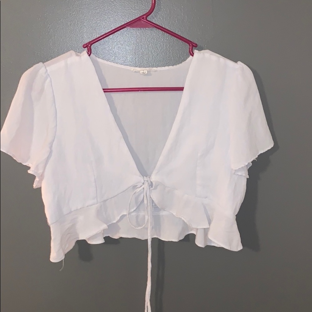 Cotton Candy La White Crop top